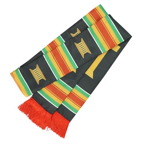 Black Grads Scarf African American Christian Graduation Stole Scarf with Red Tassels4