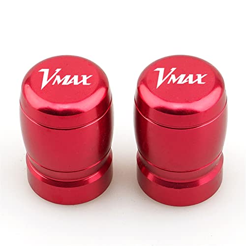 YIJIEBAO VMAX Motorradzubehör Rad Reifen Ventilschaftkappen CNC Luftdichte Abdeckung Passend for Yamaha V-MAX VMAX 300 1200 1700 VMAX1200 VMAX1700(Red)
