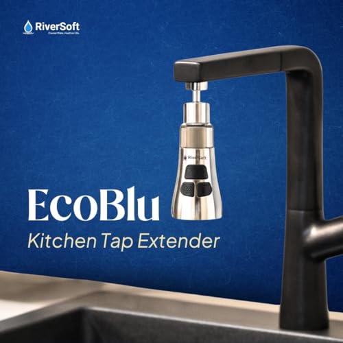 Image of RiverSoft ECOBLU EDGE EB-05 720 Rotating Kitchen Tap Filter | 3-Mode Anti-Splash Tap Extender for Kitchen & Home Sink | High-Pressure Water Saver Nozzle with Stainless Steel Filter