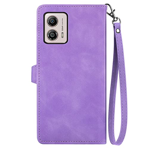 Telefone Flip Capas Capa Carteira de Couro Premium para Motorola Moto G53 5G Capa, Capa Carteira Mag