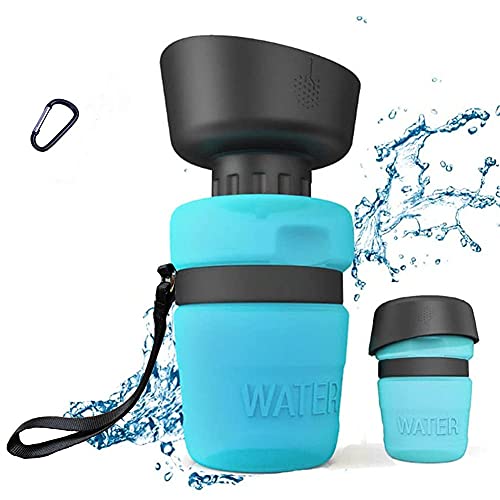 Pet Water Bottle for Dogs, Dog Water Bottle Foldable Outdoor Walking, Hiking, Travel, Food Grade PlasticLightweight & Convenient for Travel BPA Free (Blue)