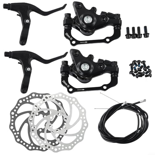 Sileduove Frenos de disco mecánicos Frenos delanteros traseros Pinza con kit de freno de para rotor de 160 mm Juego de frenos de disco mecánicos de aleación de aluminio para bicicleta de carretera de