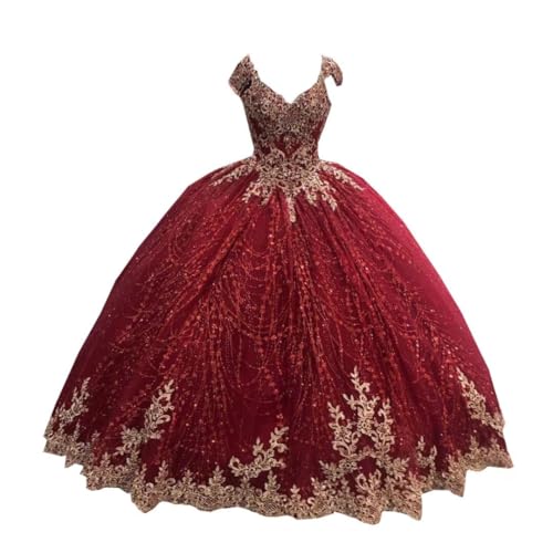 Mollybridal Blingbling Sequins Fabric Long Queen Shawl Ball Gown Quinceanera Prom Dresses Crystal 2025