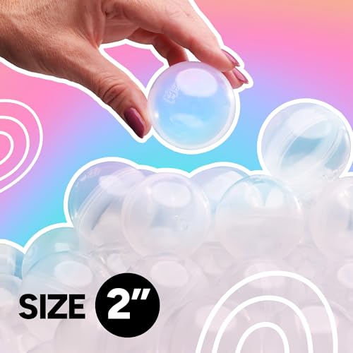 Image of Capsule Vending Machine Round 50 pcs 2 inch - Gumball Machine Capsules Bulk Clear Container - Easter Basket Stuffers Birthday Gifts Pinata Stuffers DIY Craft Supplies - Clear Capsules Empty