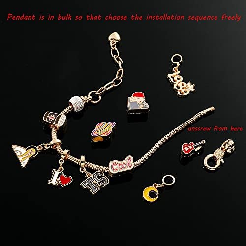 Gold Singer Bracelet with Singer Theme Pedants Inspired Music Lover Fans Gifts Taylor Merch Jewelry for Fans (Style 197)