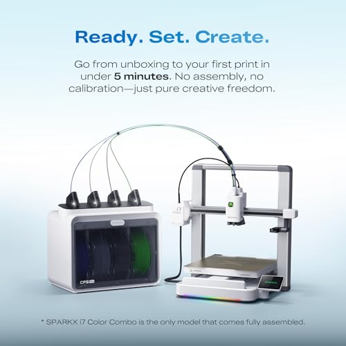 Image of Creality SPARKX i7 Combo Multi-Color 3D Printer, Easy Setup, AI Camera Monitoring, Automatic Filament Management, 500mm /s High-Speed Printing, Auto Leveling, WiFi Connectivity
