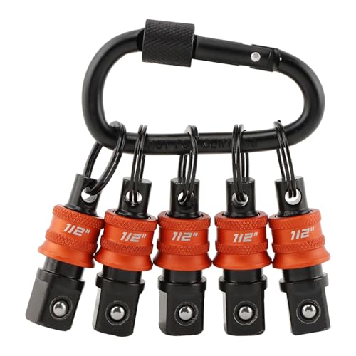 1/2" Socket Holder Keychain 5 Pack, Heavy-Duty Quick Release Bit