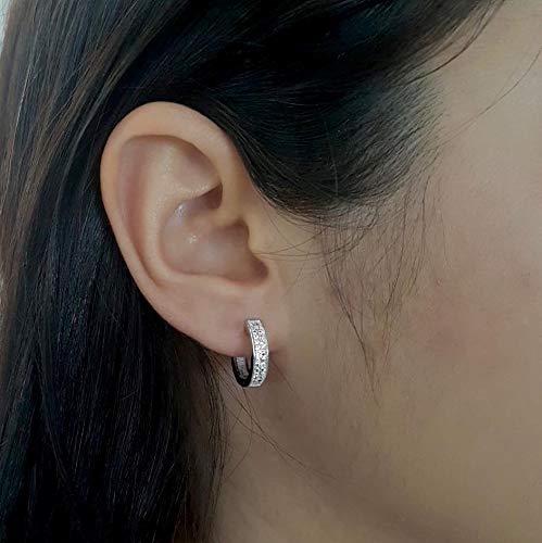 Argola Prata Pura 925 Cravejado Com Microzircônias - 3601