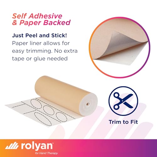 Image of Rolyan Non-Latex Moleskin Roll, 9 inch x 4 yards, Beige, Padding with Paper Backed Adhesive, Cut to Fit for Splints, Braces, and Casts, Soft Flexible Tape for Blister Prevention & Skin Protection