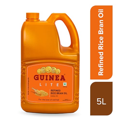 Image of Guinea Lite Refined Rice Bran Oil - 5L Jar | Pure & Healthy Edible Cooking Oil | Chemical-Free, Rich in Oryzanol | Ideal for Frying & Sauteing | Natural & Light Oil