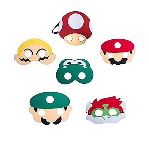 Thematys Super Mario Maschere Maschera 6er Set