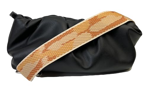 Image of Purse Strap Replacement for Crossbody Bags & Handbags | Premium Webbing with Silver Hardware Clip-On Installation Adjustable Length Comfortable Wide Guitar Style Strap