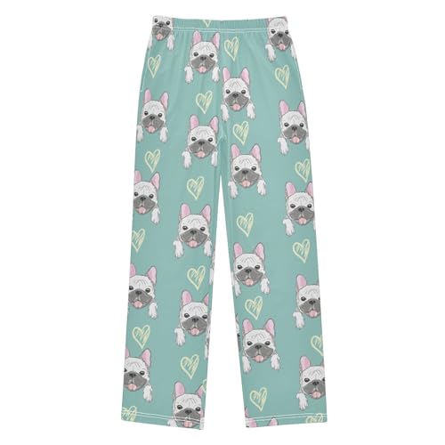 Boys' Pants Head Bulldog Green Blue Long Bottoms Jogger Pants Elastic Waist Trousers with Pockets S-XL