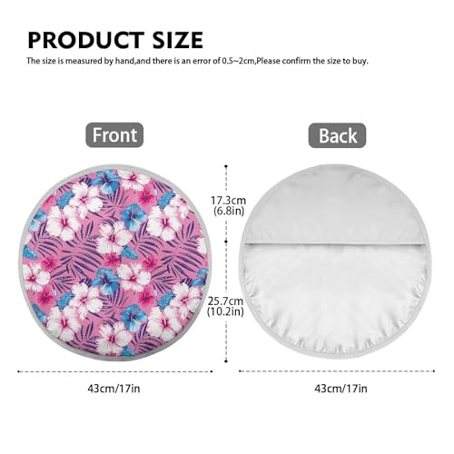 Image of Pink Hibiscus Steering Wheel Cover Sunshade Car Interior Accessories for Sun Heat Steering Wheel Cover Protector Reflect UV Sun and Heat Universal Steering Wheel Shield