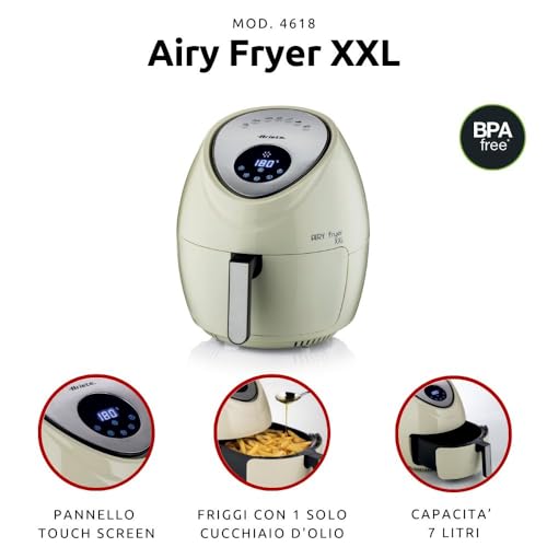 Ariete Airy Fryer XXL 4618 - 7L Varmluftsfritös med Pekskärm