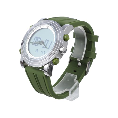 Reloj deportivo multifuncional con doble pantalla y correa verde