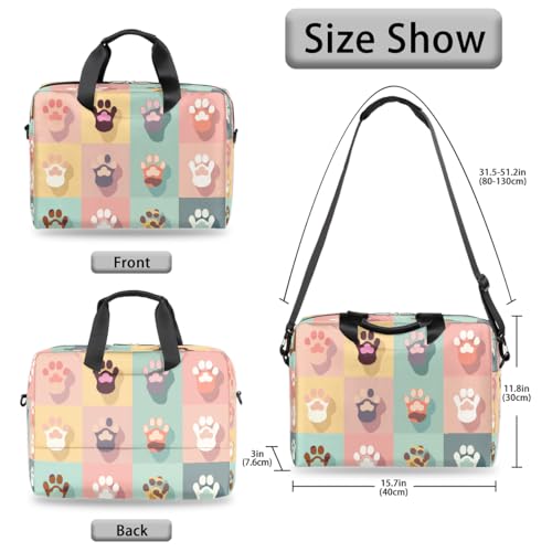 Maletín para laptop estampado con diseño de pata de gato miniatura 5