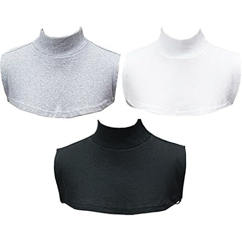 3PCS Women's Cotton Half Top Mock Blouse Dickey Collar Neck Dickey False Fake Turtleneck Neck Warmer Cover