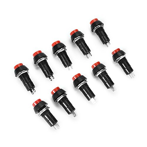 Generic 125V 5A 12mm NO Lock Selfreset Switch Push Button Round 10pcs