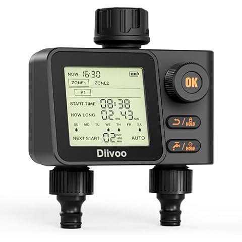 Diivoo Digital Sprinkler Timer with Rain Sensor Cover
