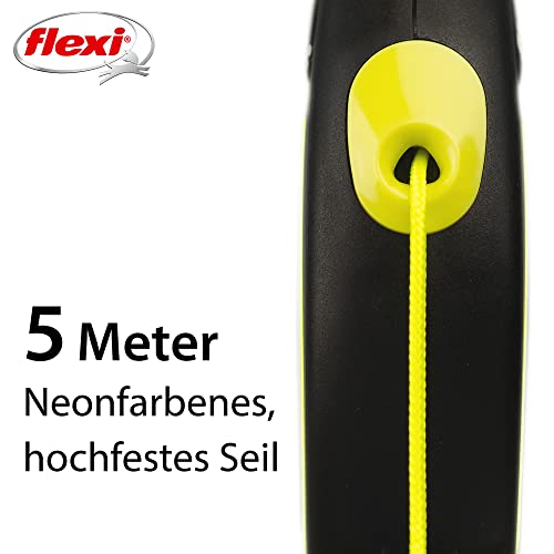 flexi New NEON M Seil 5 m schwarz/neongelb für Hunde bis 20 kg