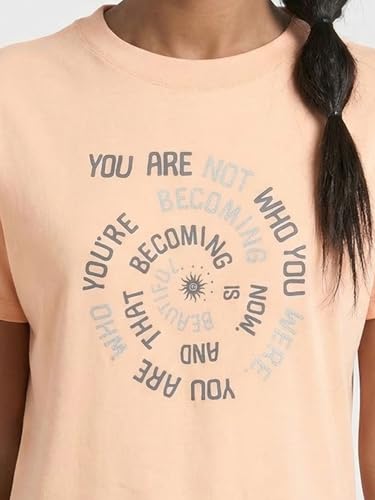 Image of Enamor Athleisure Relaxed Fit Short Sleeve Round Neck Antimicrobial Finish Breathable Stretch Cotton Activewear Sports Tshirt for Women - A301