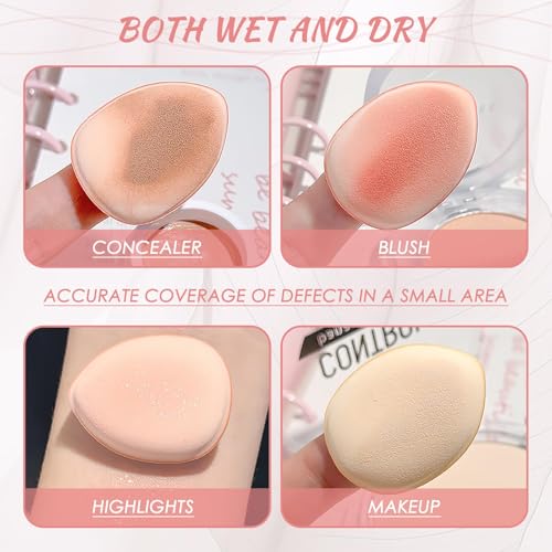 12 Stück Finger Puderquaste Make-Up, Mini Powder Puff Weiche Puderquaste Für Foundation, Concealer, Kosmetik, Foundation, Schwamm, Mineralpuder, Nass-Trocken-Make-up-Werkzeug (Rosa)