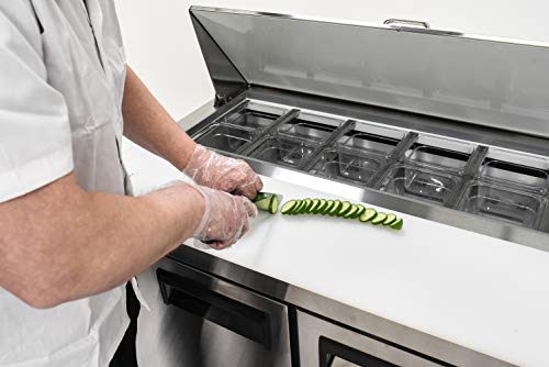 Image of FSE 47-Inch Two-Door Refrigerated Commercial Salad /Sandwich Prep Table, 12 Cubic Feet, Stainless Steel, 115 v, (MRSL-2D)