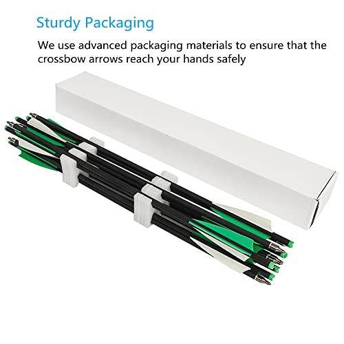 Irq 20 Inch Crossbow Bolts And Crossbow Broadheads Set, Carbon Crossbow Arrows For Hunting And Outdoor Practice, 12 Green Arrows, 6 Broadheads(18 Pack) #TOP6