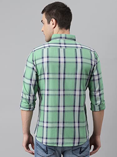 Image of Dennis Lingo Men's Checkered Slim Fit Cotton Casual Shirt