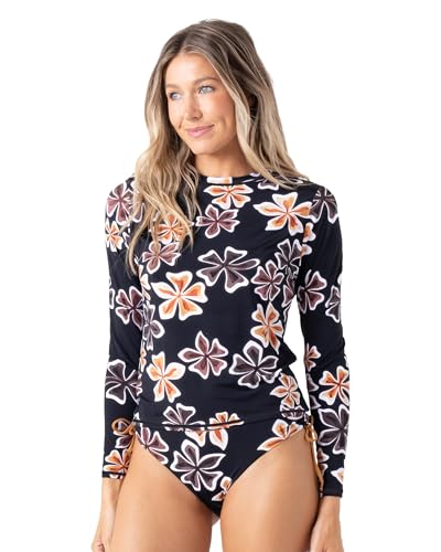 Roxy Women's Standard Long Sleeve Rashguard – UPF 50+ Sun Protection, Surf, Beach Volley, Yoga, Quick-Dry Swim Shirt