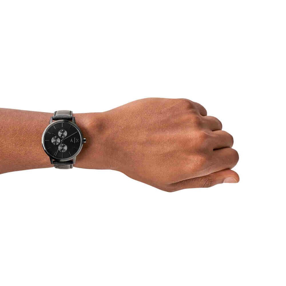 Armani Exchange Orologio da uomo, Movimento multifunzionale al quarzo e cassa da 42 mm con cinturino in pelle