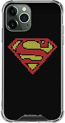 Skinit Clear Phone Case Compatible with iPhone 12 Pro Max - Officially Licensed DC Comics Superman Logo Background Pattern Design