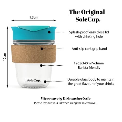 SoleCup., Reusable Strengthened Glass Travel Cup, Spill Proof Coffee Mug - Image 2