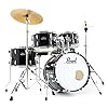Pearl Roadshow RS585C C31 Jet Black Drum Kit + Keepdrum Headphones + 1 Pair of Drumsticks #1