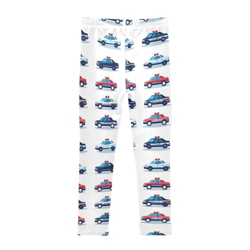 Boccsty Warning Lights Red Blue Police Car Girls Leggings Kids Yoga Pants Dance Active Tights 4T2
