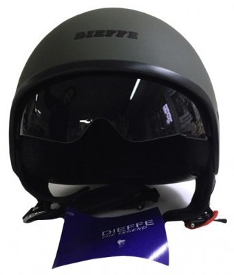 DIEFFE Casco con Visiera a Scomparsa M Verde Opaco