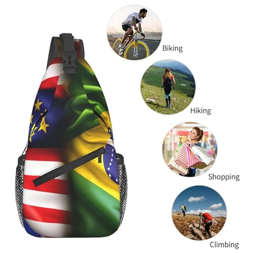 Mochila tipo bandolera con estampado de banderas miniatura 6