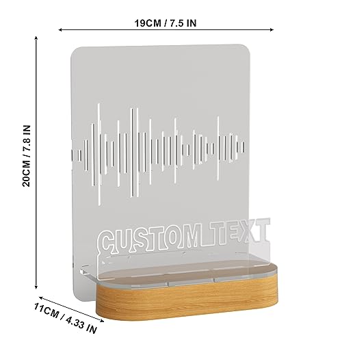 Ammonite Personalised Light up Now Spinning Vinyl Customize Record Stand, Now Playing Record Stand, Wooden Acrylic Holder for Vinyl Album Display and Storage with Warm White