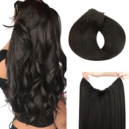 hotbanana HOTBANANA 7PCS Clip in Hair Extensions and Wire Hair Extensions Real Human Hair Dark Brown 14 inch sold by Hotbanana Amazon