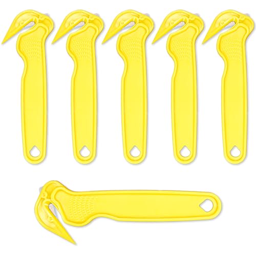 DAQUN 6 Pcs Yellow Box Cutters Box Opener Tool - Utility for Cardboard Packaging Slitting Bubble Wrap Stretch Film & Plastics Good Helper for Logistics and DIY Enthusiasts