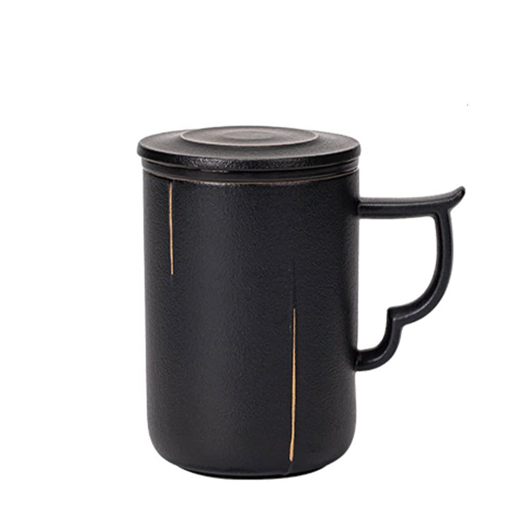 MTFBQ Taza De Té De Cerámica Grande De 14 Oz con Colador Y Tapa For Llenar Una Taza De Té O Café Caliente - Infusor De Porcelana Fina
