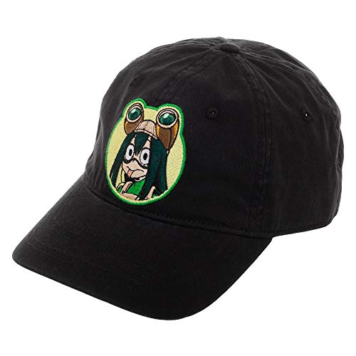 Bioworld Mens My Hero Academia Froppy Hat Black My Hero Academia Snapback Hat
