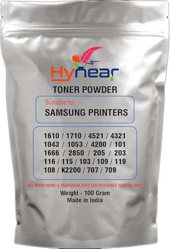 Image of Ultra Dark Black Toner Powder Suitable for Samsung 1610 /1710 /4521 /4321 /104 /1053 /4200 /101 /1666 /2850 /205 /203 /116 /115 /103 /109 /119 /108 /K2200 /707 /709 Printers (Pack of 1) (100 Gram)