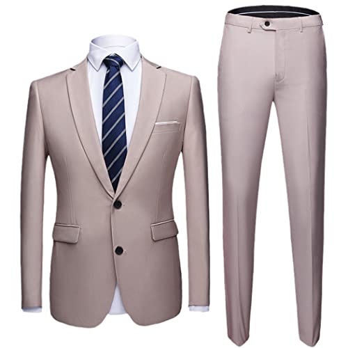 Ensemble 2 pièces homme pour banquet grand confort avec pantalon classique blanc crème XXL