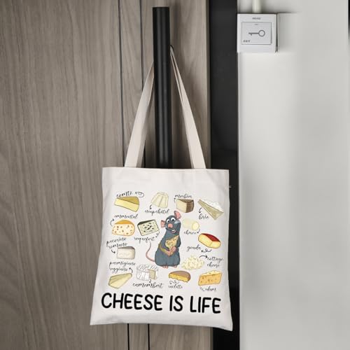 Bolsa Tote Cheese Is Life con diseño temático de queso miniatura 5