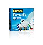 Imagen con fines ilustrativos Scotch Magic Cinta Adhesiva Invisible reutilizable - 1 rollo de 19 mm x 33 m - Se puede Retirar o Reposicionar Fácilmente