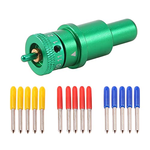 XIDIT Cortador de vinilo para plóter Graphtec Cameo 4 Plus Pro Portrait 3 (30, 45, 60 grados, 15 piezas, con soporte para cuchilla)