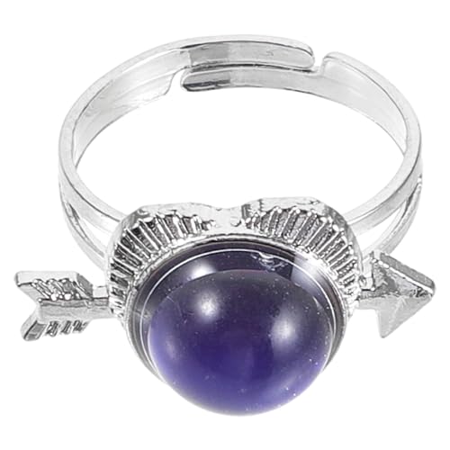 IMIKEYA Anillo para Mujer Diseño Único y Cambio de Color, Material Metálico Cómodo de Usar, Adecuado para Ocasiones Obsequios y San Valentín