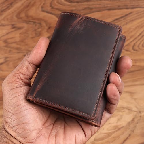 Image of Trifold Wallet for Men - Full Grain Leather, Handcrafted RFID Blocking Wallet, Slim Trifold Design, Classic Men's Leather Wallet, Gift for Him